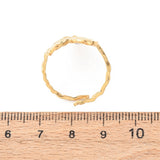 18K Gold-Plated Stainless Steel Heart Womens Textured Adjustable Open Cuff Ring R201 product image 5