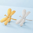Stainless Steel Statement Dragonfly Textured Adjustable Open Cuff Ring Silver Gold R208 product image 1