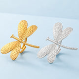 Stainless Steel Statement Dragonfly Textured Adjustable Open Cuff Ring Silver Gold R208 product image 1