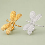 Stainless Steel Statement Dragonfly Textured Adjustable Open Cuff Ring Silver Gold R208 product image 2