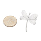 Stainless Steel Statement Dragonfly Textured Adjustable Open Cuff Ring Silver Gold R208