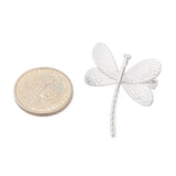 Stainless Steel Statement Dragonfly Textured Adjustable Open Cuff Ring Silver Gold R208