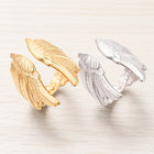 18K Gold-Plated Stainless Steel Wing Fashion Womens Polished Open Ring Silver R214 product image 1