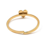 18K Gold-Plated Stainless Steel Heart Polished Circle Adjustable Open Cuff Ring R223 product image 3