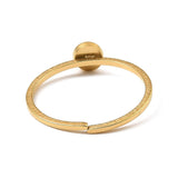 18K Gold-Plated Stainless Steel Round Smooth Polished Textured Adjustable Open Cuff Ring R226 product image 3
