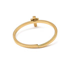 18K Gold-Plated Stainless Steel Cross Religious Smooth Adjustable Open Cuff Ring R227 product image 3