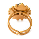 Stainless Steel Oval Tiger Eye Mens Womens Polished Adjustable Cuff Ring Gold R229 product image 3