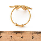 Stainless Steel Starfish Ocean Polished Textured Star Adjustable Open Ring Gold R238 product image 4