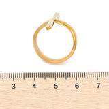 18K Gold-Plated Stainless Steel Womens Polished Cross Intersecting Bars Adjustable Cuff Ring R240 product image 5
