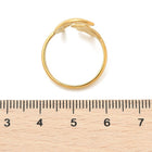 18K Gold-Plated Stainless Steel Star Moon Womens Polished Adjustable Cuff Ring R241 product image 5