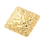 18K Gold-Plated Stainless Steel Textured Square Top Surface Adjustable Open Cuff Ring R243 product image 4