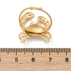 18K Gold-Plated Stainless Steel Crab Womens Polished Shiny Adjustable Open Cuff Ring R244 product image 5