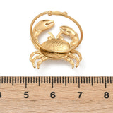 18K Gold-Plated Stainless Steel Crab Womens Polished Shiny Adjustable Open Cuff Ring R244 product image 5