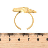 Stainless Steel Starfish Ocean Womens Polished Textured Shiny Star Adjustable Cuff Ring Gold R245 product image 5