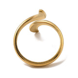 18K Gold-Plated Stainless Steel Twist Polished Shiny Star Adjustable Open Cuff Ring R246 product image 3