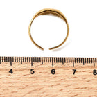 18K Gold-Plated Stainless Steel Lip Womens Textured Shiny Adjustable Cuff Ring R254 product image 5