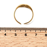 18K Gold-Plated Stainless Steel Lip Womens Textured Shiny Adjustable Cuff Ring R254 product image 5