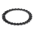 Hematite Heart Agate Vintage Beaded Adjustable Stretch Bracelet Black 7.48 in T140 product image 1