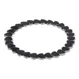 Hematite Heart Agate Vintage Beaded Adjustable Stretch Bracelet Black 7.48 in T140 product image 1