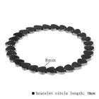Hematite Heart Agate Vintage Beaded Adjustable Stretch Bracelet Black 7.48 in T140 product image 2