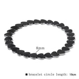 Hematite Heart Agate Vintage Beaded Adjustable Stretch Bracelet Black 7.48 in T140 product image 2