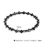 Hematite Bicone Beaded Mens Shiny Triangle Adjustable Stretch Bracelet Black Dark 7.48 in T142 product image 2