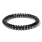 Hematite Rondelle Beaded Mens Faceted Adjustable Stretch Bracelet Black Gray 7.48 in T144 product image 1