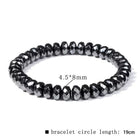 Hematite Rondelle Beaded Mens Faceted Adjustable Stretch Bracelet Black Gray 7.48 in T144 product image 2
