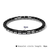 Hematite Column Agate Vintage Beaded Adjustable Stretch Bracelet Black 7.48 in T145 product image 2