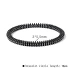 Hematite Flower Beaded Mens Shiny Adjustable Stretch Bracelet Black Dark 7.48 in T146 product image 2
