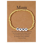 Acrylic Word Round Womens Shiny Circle Stretchy Band Adjustable Beaded Bracelet Gold T148 product image 1