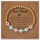 Acrylic Word Round Womens Shiny Heart Letter Adjustable Beaded Bracelet Gold T152 product image 1