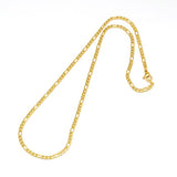 18K Gold-Plated Stainless Steel Figaro Polished Chain Necklace Silver 17.91 in N149