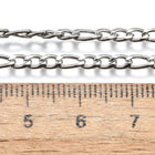 18K Gold-Plated Stainless Steel Figaro Polished Chain Necklace Silver 17.91 in N149