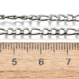 18K Gold-Plated Stainless Steel Figaro Polished Chain Necklace Silver 17.91 in N149