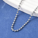 Stainless Steel Ball Polished Shiny Slide Clasp Chain Necklace Silver 23.6 in N150 product image 1