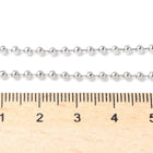 Stainless Steel Ball Polished Shiny Slide Clasp Chain Necklace Silver 23.6 in N150 product image 2