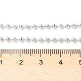 Stainless Steel Ball Polished Shiny Slide Clasp Chain Necklace Silver 23.6 in N150 product image 2
