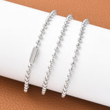 Stainless Steel Ball Polished Shiny Slide Clasp Chain Necklace Silver 23.6 in N150 product image 4