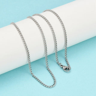 Stainless Steel Womens Polished Shiny Links Lobster Clasp Chain Necklace Silver 17.7 in N151 product image 1