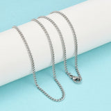 Stainless Steel Womens Polished Shiny Links Lobster Clasp Chain Necklace Silver 17.7 in N151 product image 1