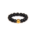 Stainless Steel Amethyst Stretch Quartz Jasper Smooth Polished Round Adjustable Beaded Ring Gold R259
