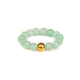 Stainless Steel Amethyst Stretch Quartz Jasper Smooth Polished Round Adjustable Beaded Ring Gold R259