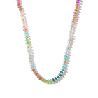 Stone Rondelle Extender Smooth Round Beaded Necklace Pink Blue Green Purple 16.54 in N153 product image 1