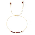 Crystal Tourmaline Bead Garnet Amethyst Aquamarine Quartz Smooth Knot Beaded Bracelet Green Pink Purple Blue T154