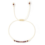 Crystal Tourmaline Bead Garnet Amethyst Aquamarine Quartz Smooth Knot Beaded Bracelet Green Pink Purple Blue T154