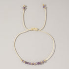 Crystal Tourmaline Bead Garnet Amethyst Aquamarine Quartz Smooth Knot Beaded Bracelet Green Pink Purple Blue T154