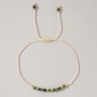 Crystal Tourmaline Bead Garnet Amethyst Aquamarine Quartz Smooth Knot Beaded Bracelet Green Pink Purple Blue T154