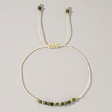 Crystal Tourmaline Bead Garnet Amethyst Aquamarine Quartz Smooth Knot Beaded Bracelet Green Pink Purple Blue T154