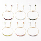 Crystal Tourmaline Bead Garnet Amethyst Aquamarine Quartz Smooth Knot Beaded Bracelet Green Pink Purple Blue T154 product
